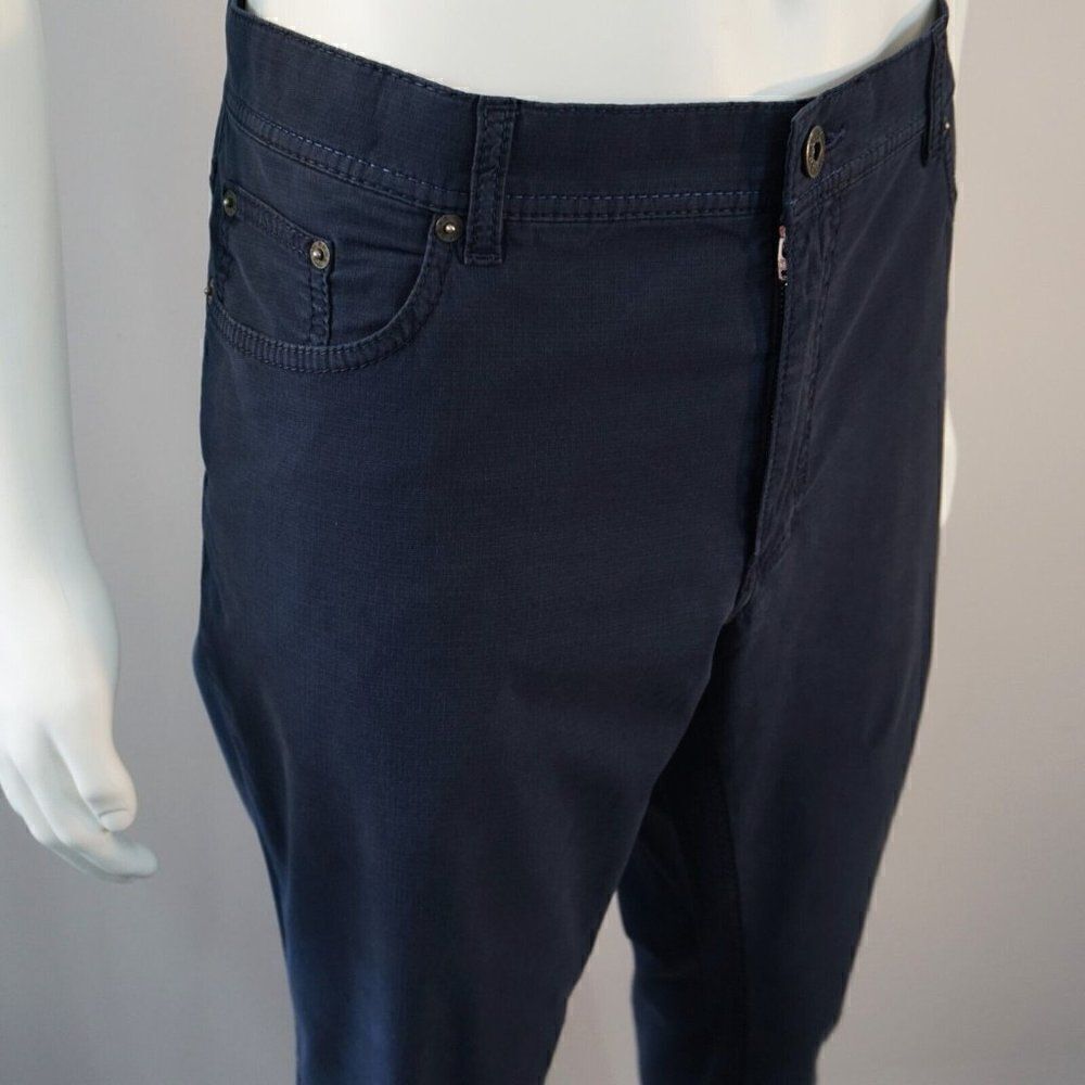 Brax Feel Good Cooper Fancy Blue Pants Mens Trousers Size 40x28